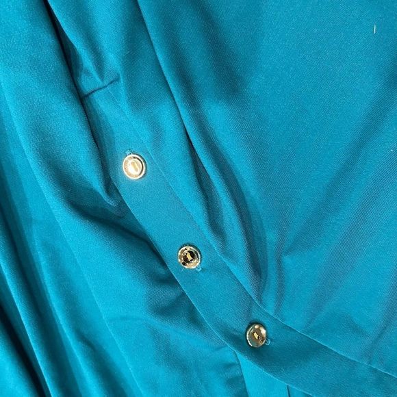 New Cure 2XL Stretchy V-Neck 1/2 Rolled Sleeve Career Blouse - Picture 5 of 10